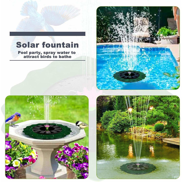 Solcelledrevet vannpumpe og fontene til hagen Black