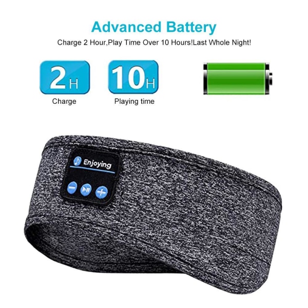 Sovemaske med trådløse bluetooth 5.0 høretelefoner Grey