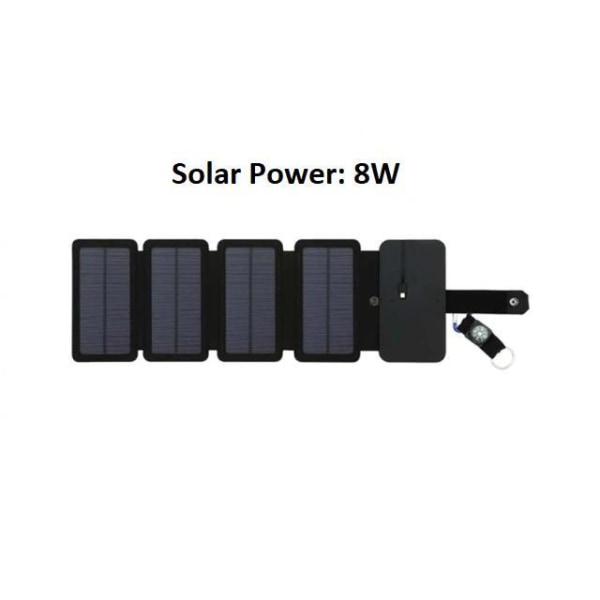 20W/10W/8W Bærbar sammenleggbar solcellepanellader Black 6 tablets