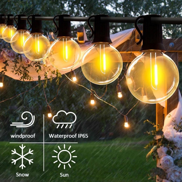 Solcellslampor ljusslinga LED för utomhusbruk Svart