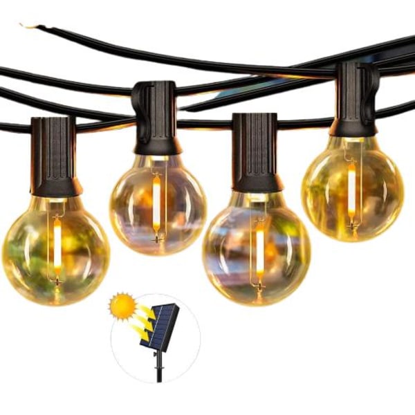 Solcelledrevne lyskæder LED til udendørs brug Black