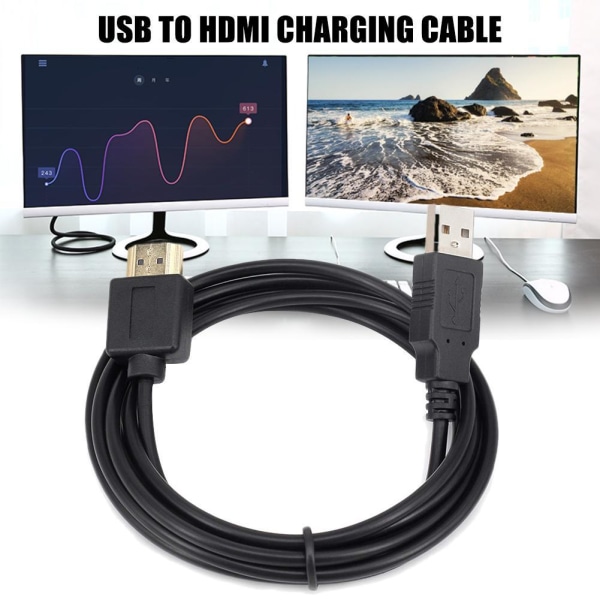 HDMI-kompatibel med USB-strømkabel Black