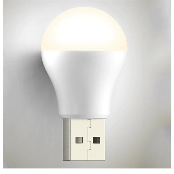 USB-plugglampe White USB Plug Lamp - Yellow light