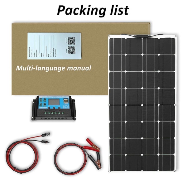 Solenergigenereringssystemer og fleksible solcellepaneler 100-80 Black 2x100W panel