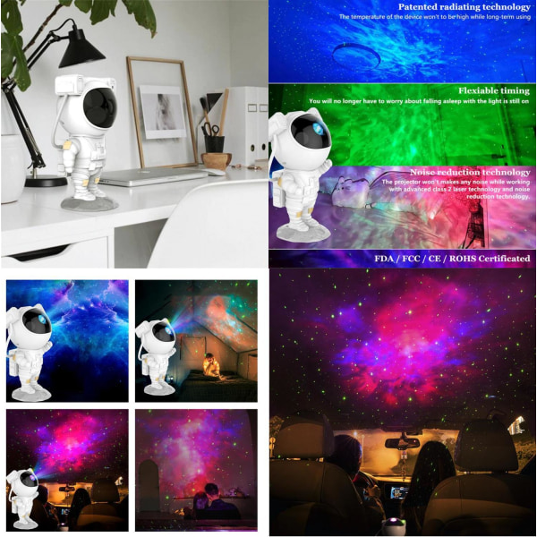 Tik-Tok Astronaut Galaxy Starry Sky Light stjärn-projektor Black 2.0