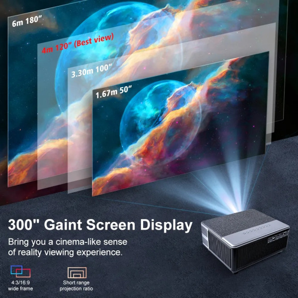 HD-elokuva kotona: TD98W Android-projektori Grey one size