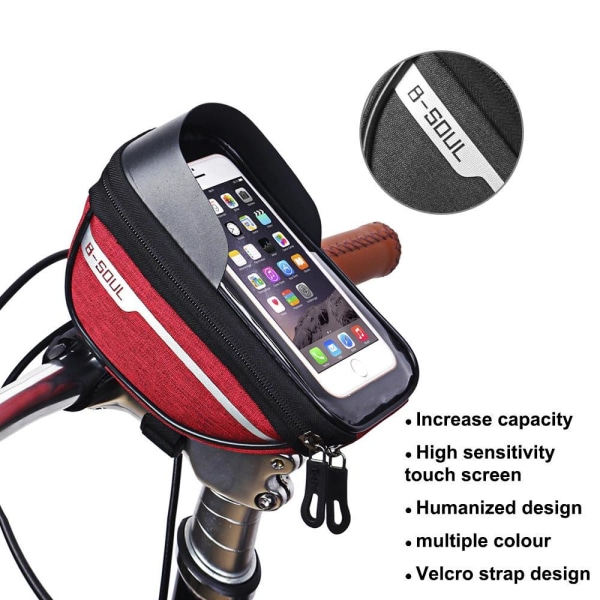 Vedenpitävä puhelinteline ja laukku pyörälle Red Red Portable Mobile Phone Bag