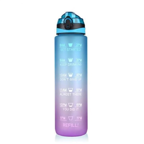 1L Track vandflaske - Motivation - Tidsmarkør - Uden BPA MultiColor Blue gradient