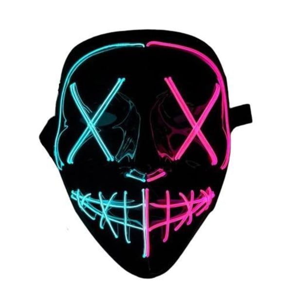 Halloween 2022 - Blande LED-maske - Flere farger Black one size