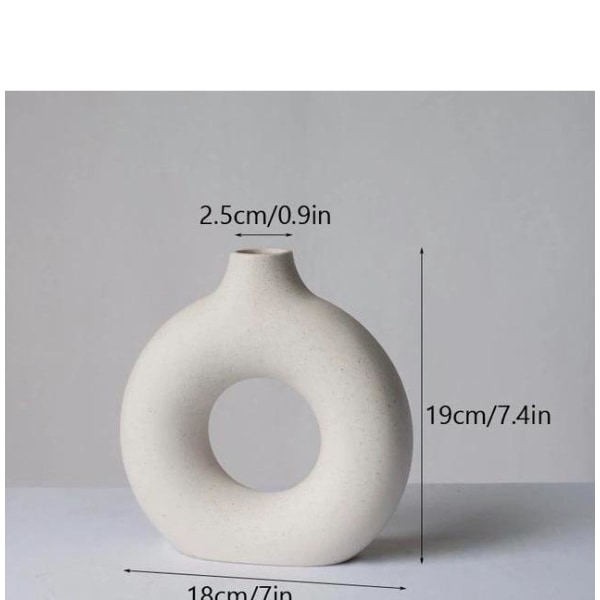 Nordisk rund hul vase i Keramik White Large