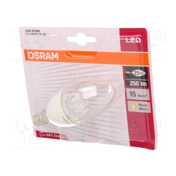 Osram LED Star E14 4W = 25W Warm White Light Bulb Vit