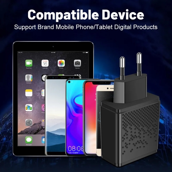 65 W USB-lader – høykvalitets, universell og kompakt Black one size