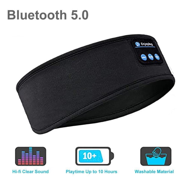 Sovmask med trådlösa bluetooth 5.0 hörlurar Svart