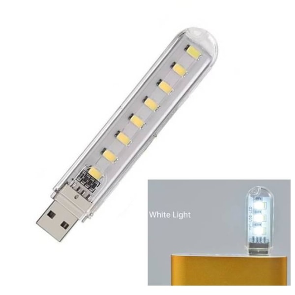 USB-plugglampe White USB Plug Lamp - 8led white light