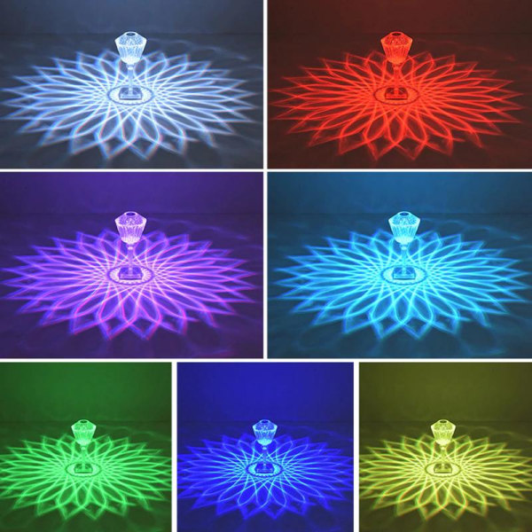 Diamantliknande Bordslampa Med Färgkontroll Touch - TikTok MultiColor RGB 16 colors