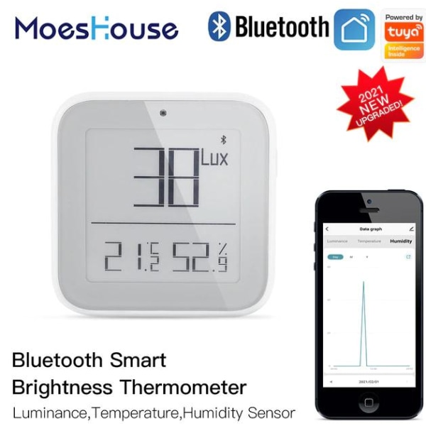 Bluetooth lysstyrke termometer White