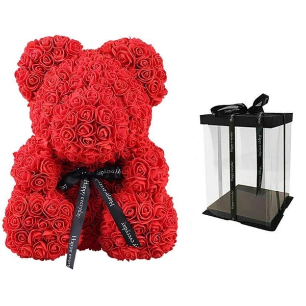 Bamse laget av roser - til Valentinsdagen Red Teddy Red Roses