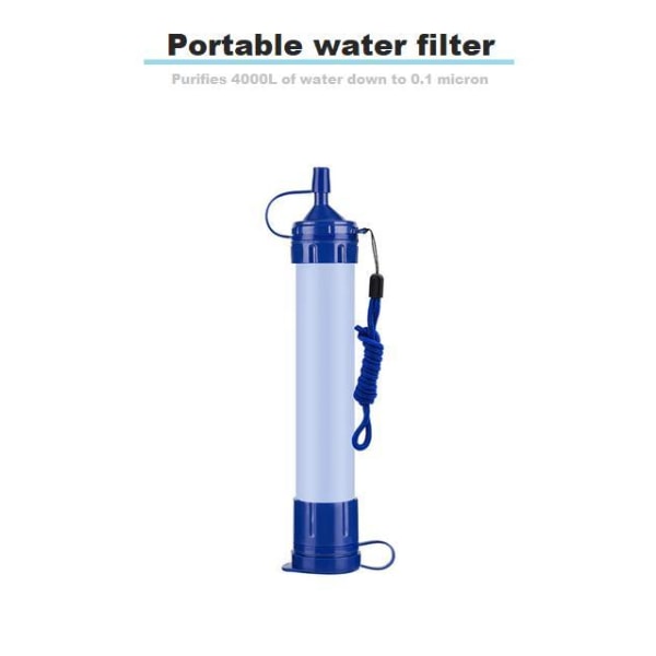 Bærbart vandfilter - 4000L - 0,1 mikron Blue one size