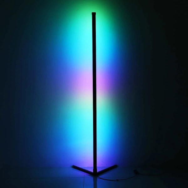 Smart elegant RGB LED hjørnegulvlampe - 16000 farvetilstande Black