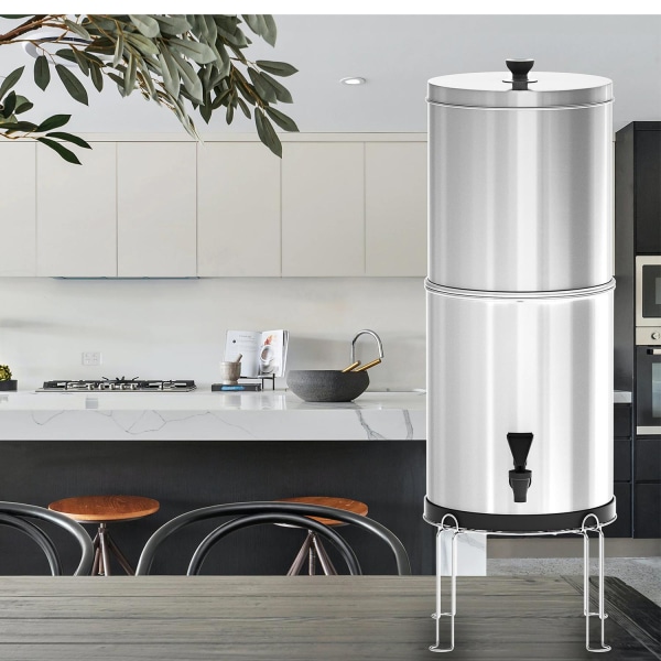 Bærbart gravitationsvandfilter Silver Style B 12L w stand