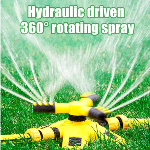 360 graders automatisk vannsprinkler Yellow