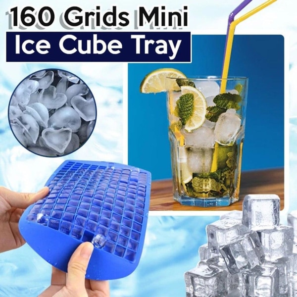 160 Grids Mini Ice Cube Tray - Rask & Enkel is å lage Blue 2PC Blue (ICE CUBES)