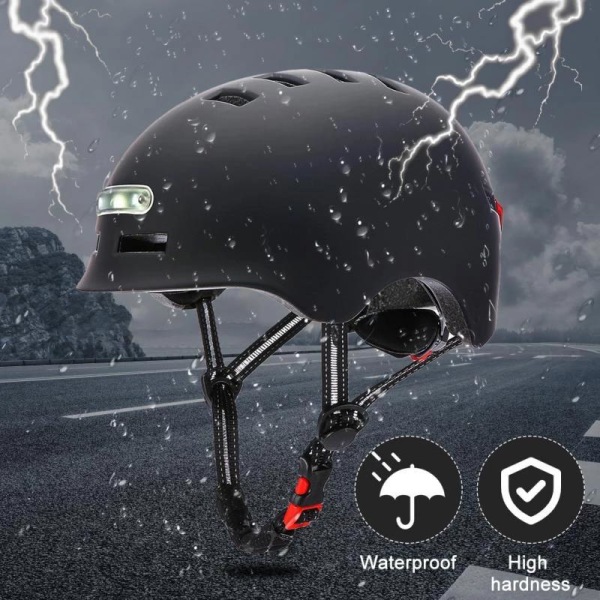 Sportig LED Hjälm för E-scooter/Cykel Black S