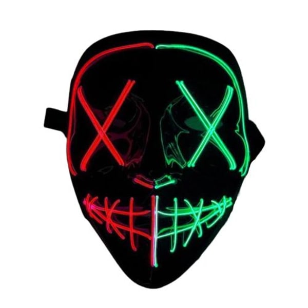 Halloween 2022 - Sekoita LED-naamari - Useita värejä Black one size