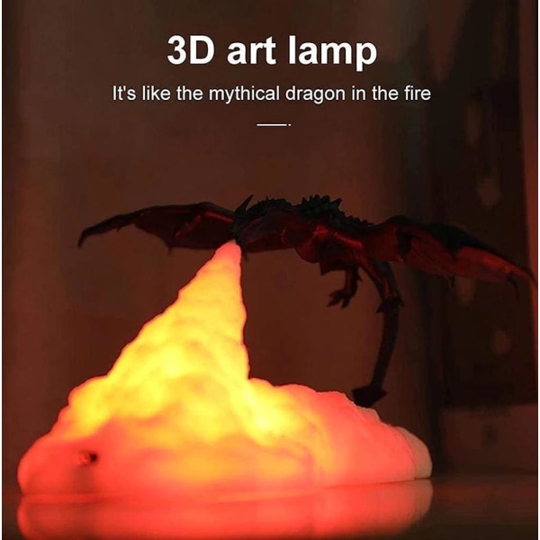 3D-yövalo - lohikäärme Brown