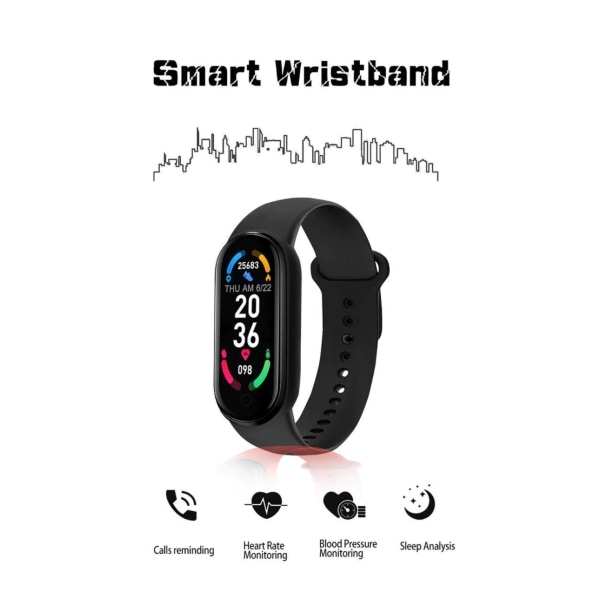 Universaali älykello smartwatch Red Red Smart Band 6