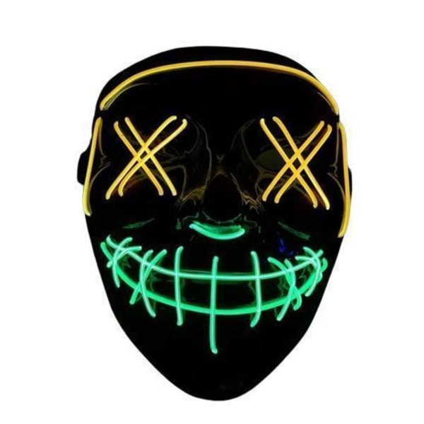 Halloween 2022 - Blande LED maske - Flere farver Black one size