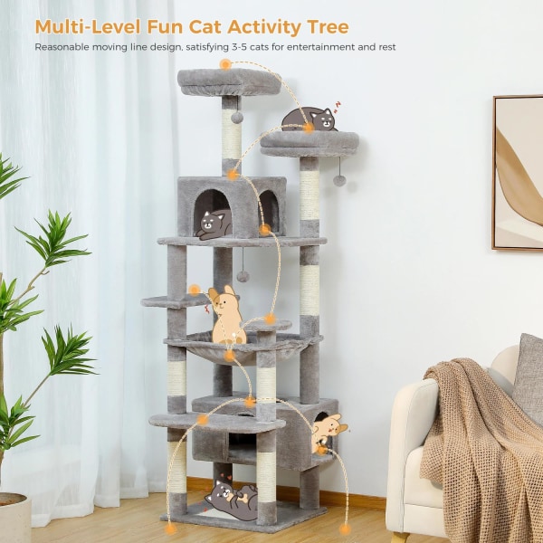 Cat Tower Legeplads på flere niveauer Beige Beige