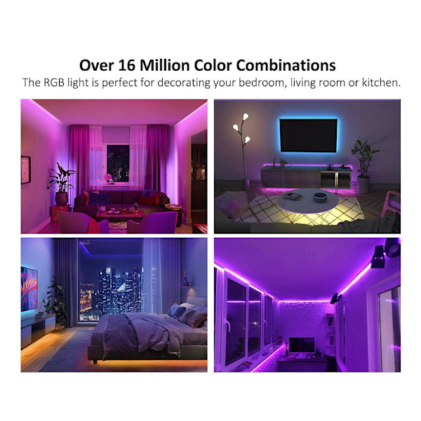USB-virtalähteellä toimiva TV:n LED-taustavalo MultiColor 1m SMD5050 ColorRGB