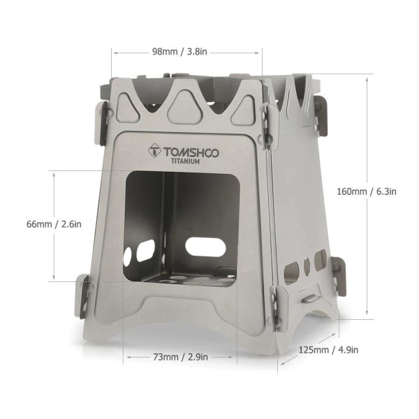 Tomshoo foldbar brændeovn i titanium MultiColor Type C 2PCS Set