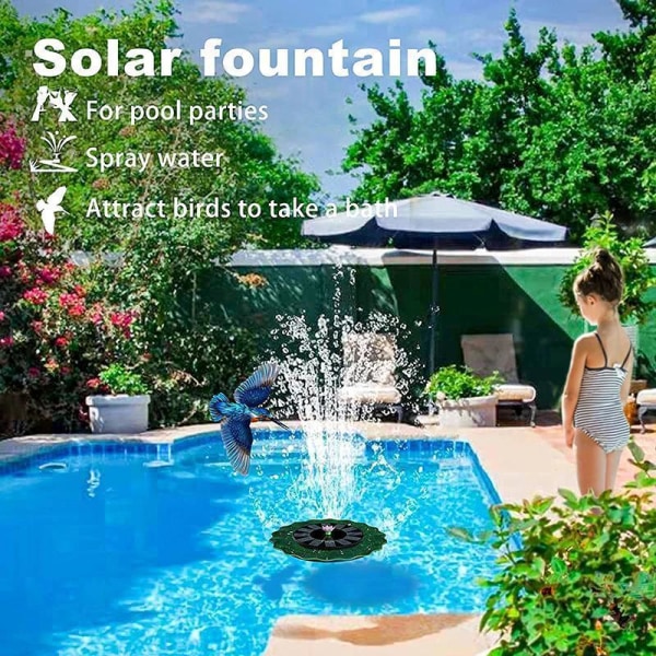 Solcelledrevet vannpumpe og fontene til hagen Black