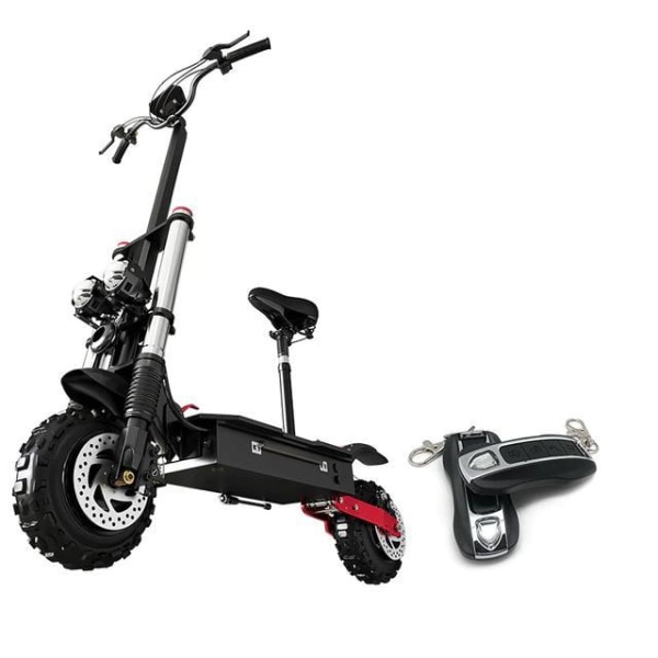 Kraftig elektrisk scooter 5600W - 80 KM/T Black X60 - 5600W - 60V 26AH - With seat