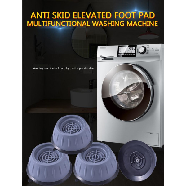 Vibrationsdæmpende maskinfødder til vaskemaskiner Grey one size