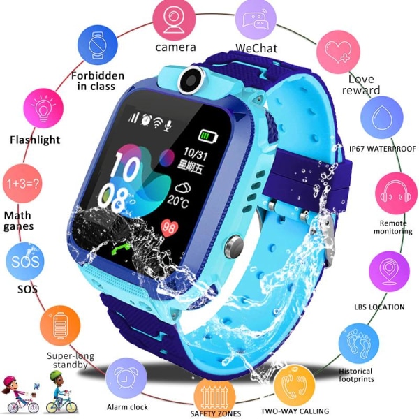 Vandtæt smartwatch til børn Blue Blå