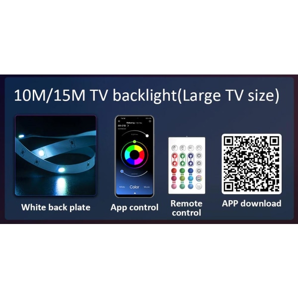 USB-drevet TV LED-baggrundsbelysning MultiColor 10m SMD5050 Backlight TV