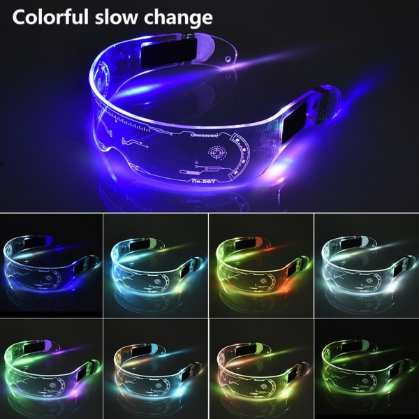 Värikkäät valaisevat LED-lasit- Neon Transparent