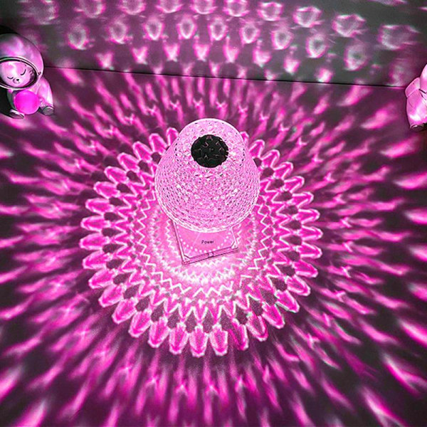 Diamantlignende bordlampe med fargekontrollberøring - TikTok MultiColor RGB 16 colors