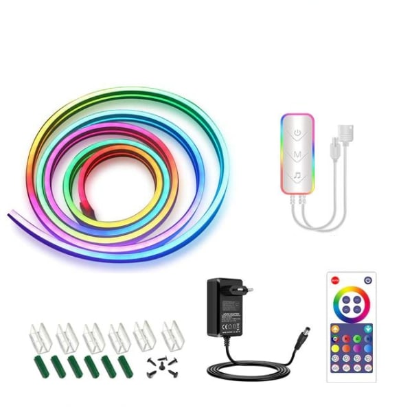 Neonljusslinga med musik - appstyrd MultiColor 12V USB 5M - Bluetooth