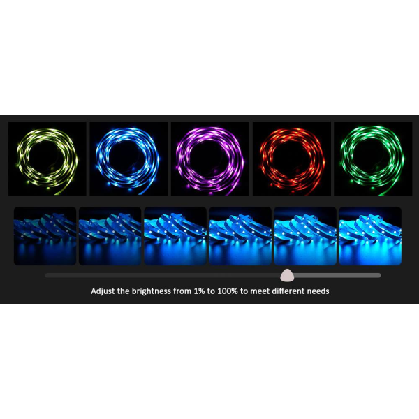 LED Strip RGB5050 Music Sync 44-Key Remote MultiColor ColorRGB 2.5m 5050 LED strip