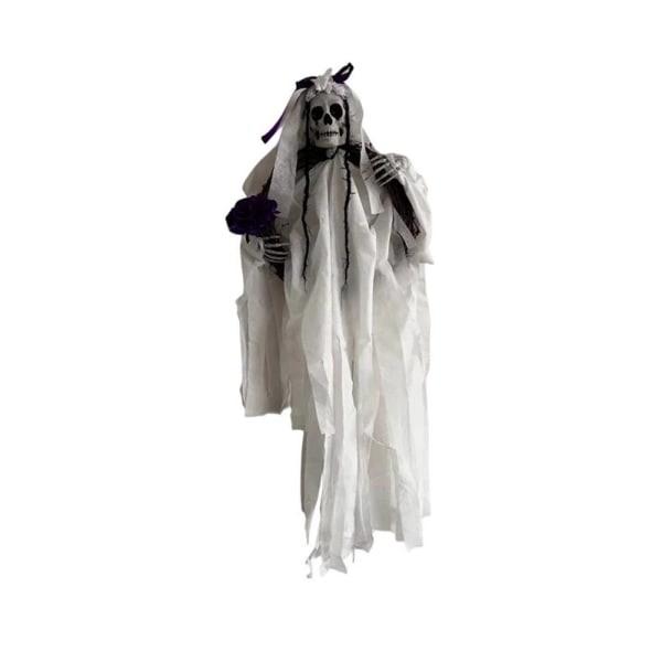 Halloween hengende skjelettspøkelser dekorasjoner White bride ghost 90x40 cm