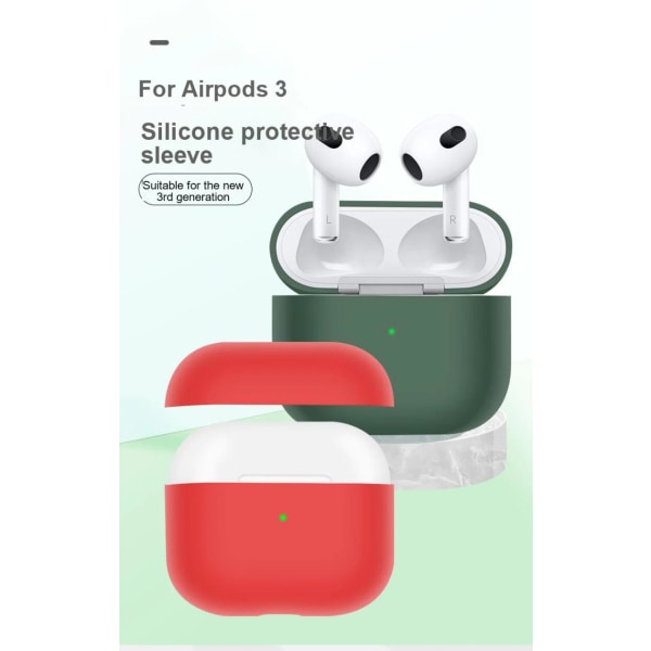 Silikoninen suojakotelo Apple Airpods 3:lle Red Red