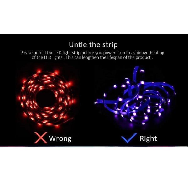 Smart LED lysstreng- app styret! MultiColor 2m bluetooth led strip