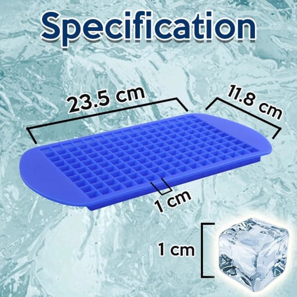 160 Grids Mini Ice Cube Tray - Snabb & Enkel istillverkning Blue 1PC Blue (ICE CUBES)