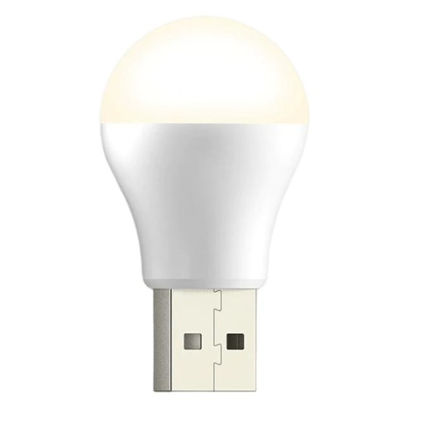 USB-kontaktlampa White USB Plug Lamp - Yellow light