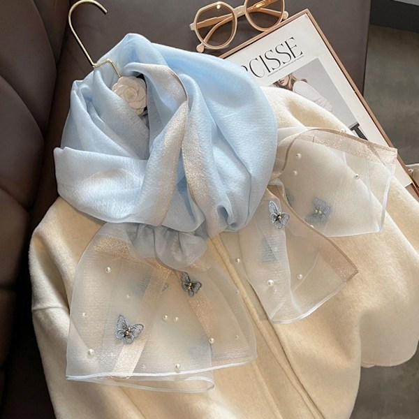 90x90cm Butterfly Broderet Silkeskål 7 7 7 7