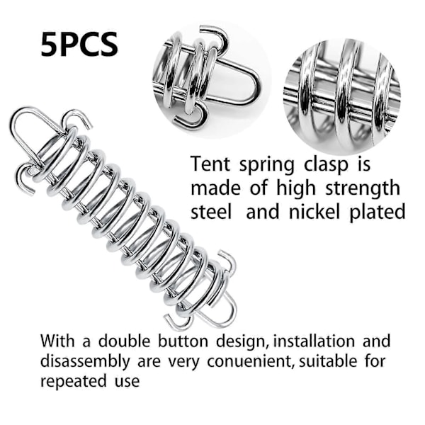 5 Stykker Fjærer, Fjærer For Solseil, Spiral Fjærer For Solseil, Markisestrammere. Et Must For Campingturer [DB]